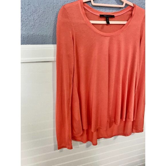 BCBG Orange Scoop Neck Long Sleeve Top - Picture 3 of 6